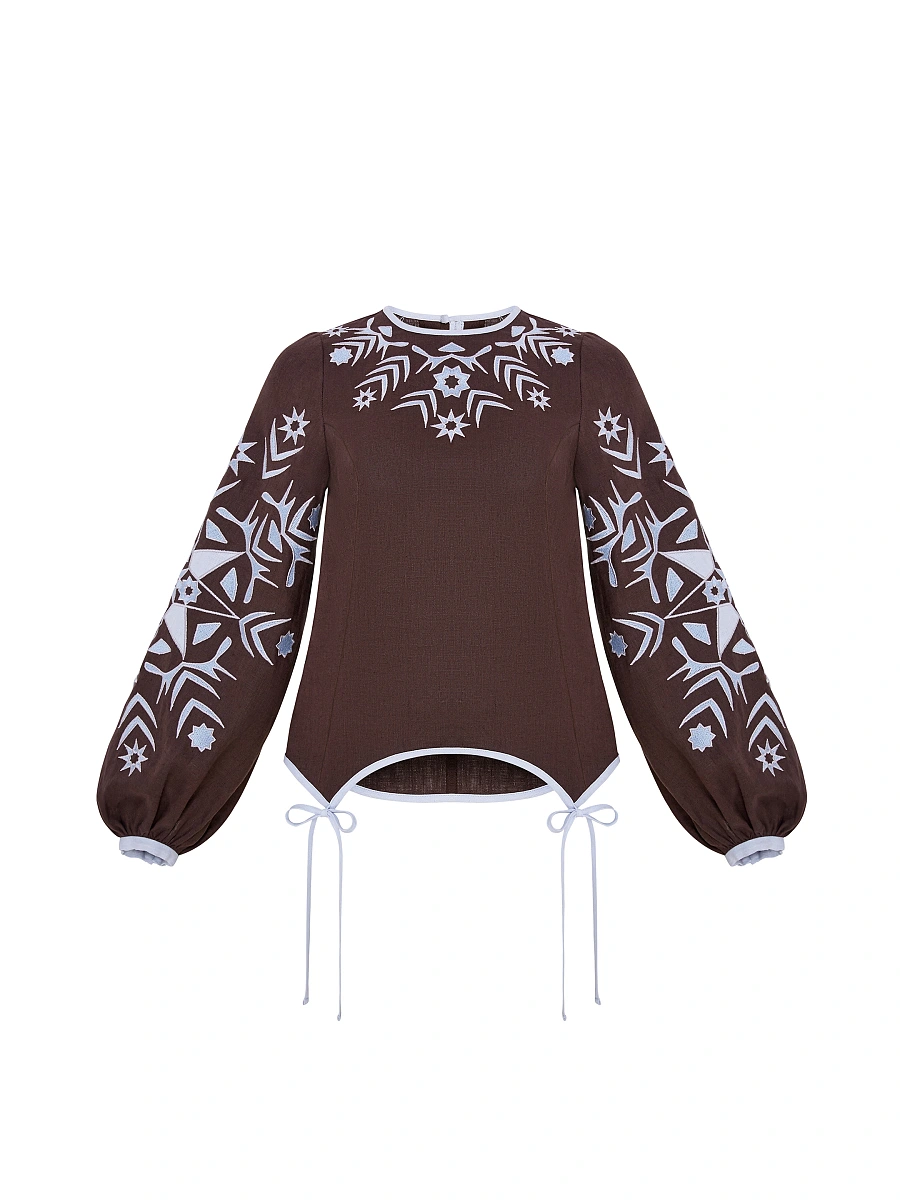Women's embroidered shirt "Zirka" morning — Brown