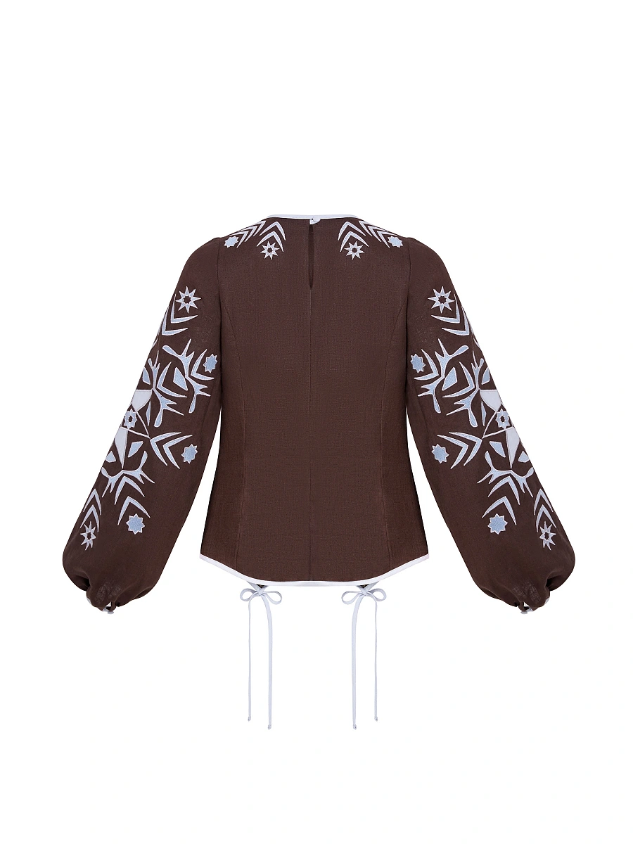 Women's embroidered shirt "Zirka" morning — Brown