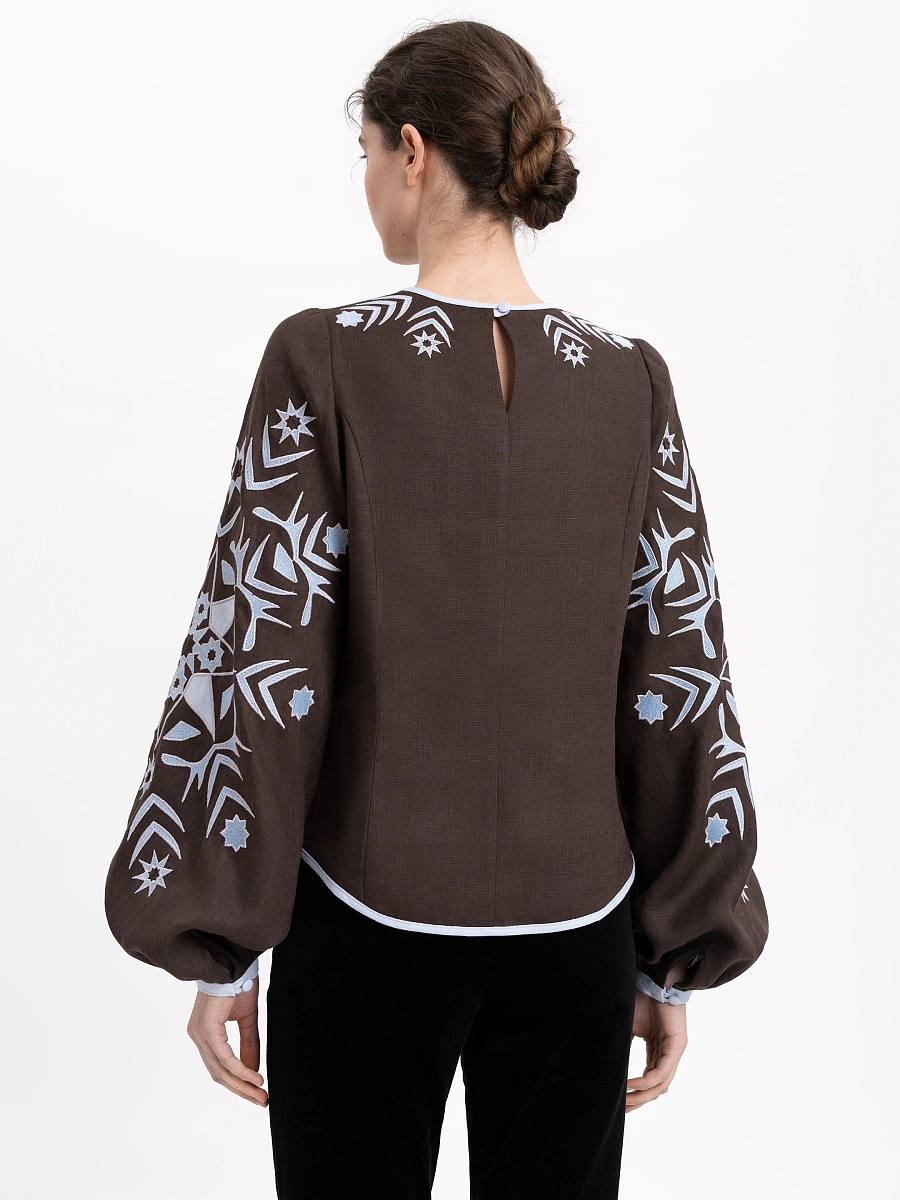 Women's embroidered shirt "Zirka" morning — Brown