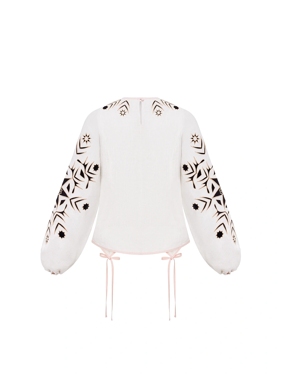 Women's embroidered shirt "Zirka" evening — Creamy