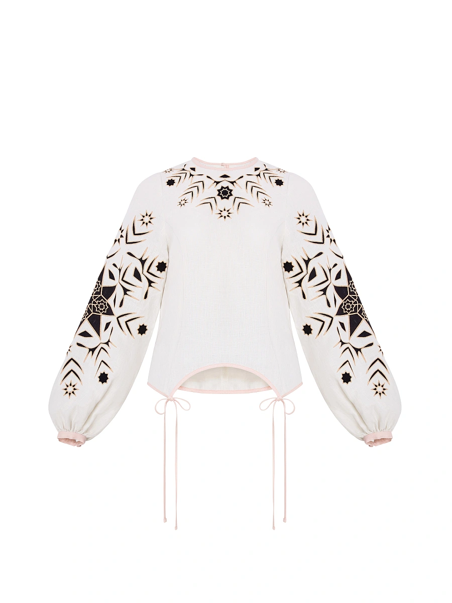 Women's embroidered shirt "Zirka" evening — Creamy