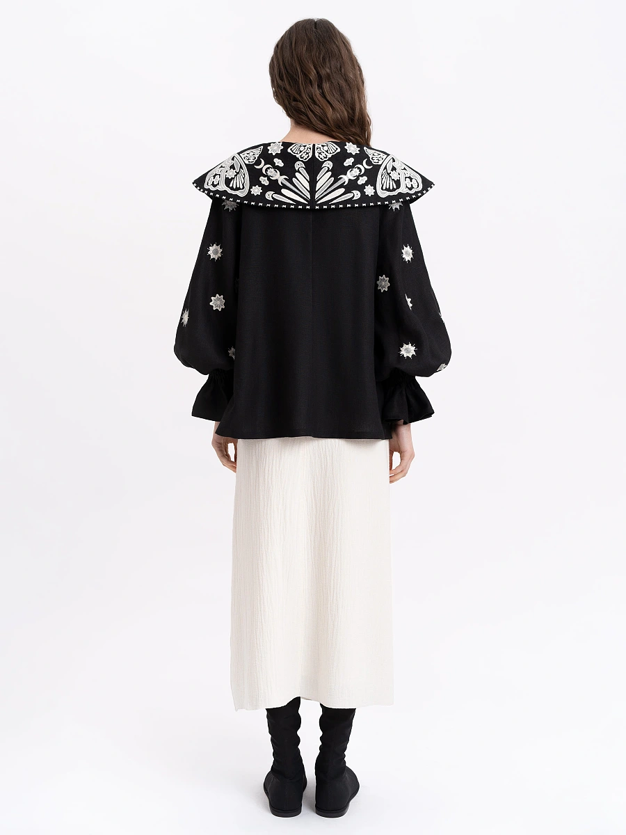 Milk white blouse "Lehit" — Black