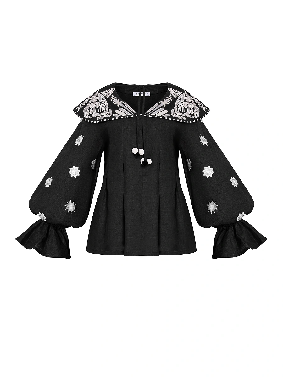 Milk white blouse "Lehit" — Black