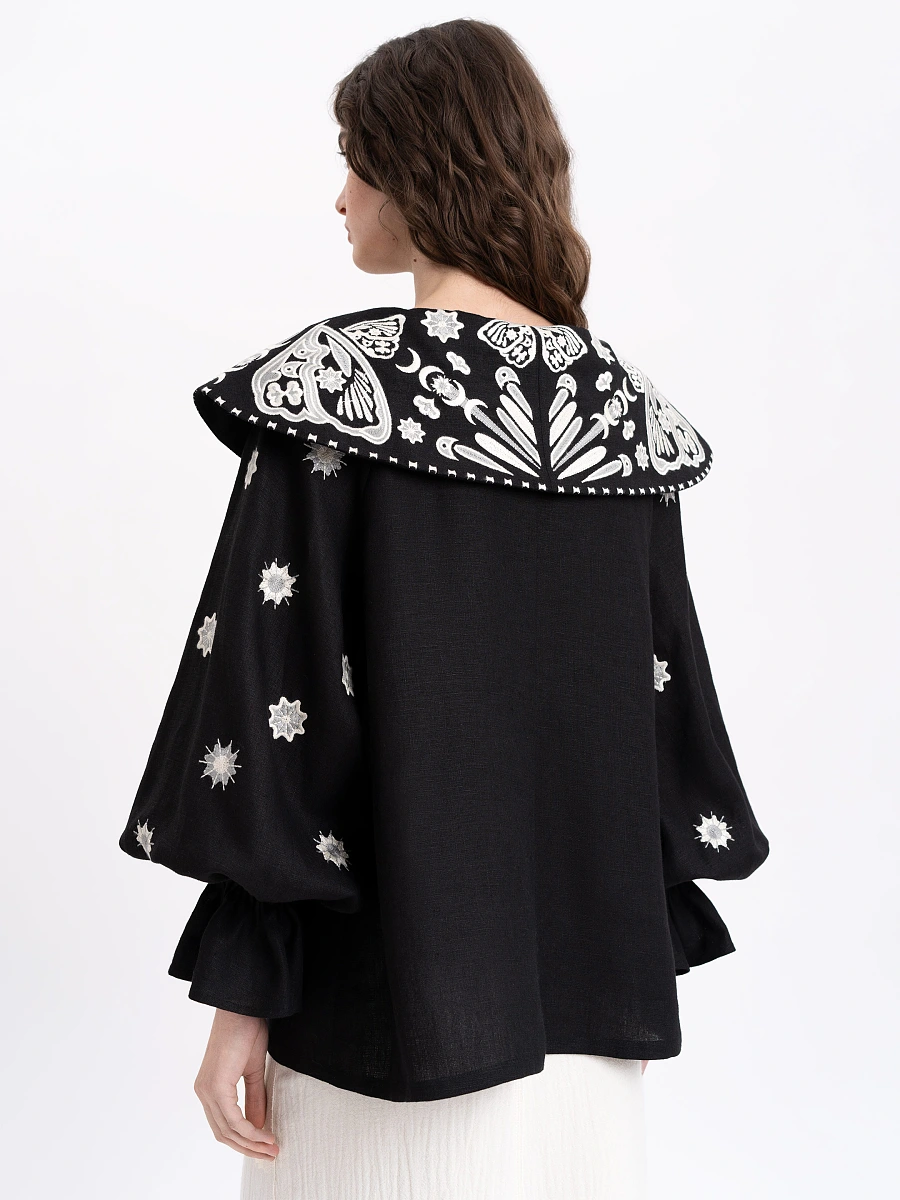 Milk white blouse "Lehit" — Black