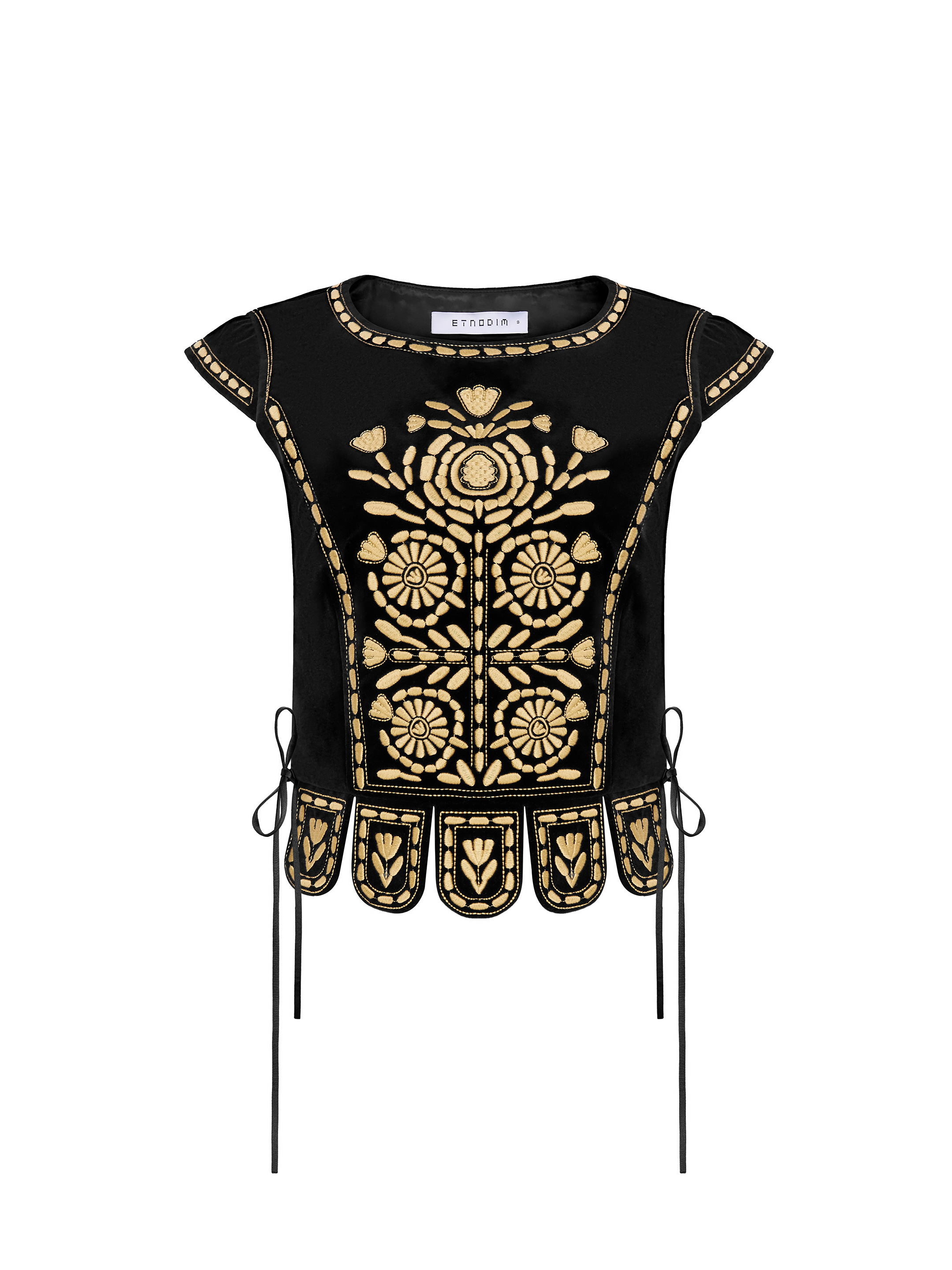 Embroidered vest in black "Oksamyt" choose