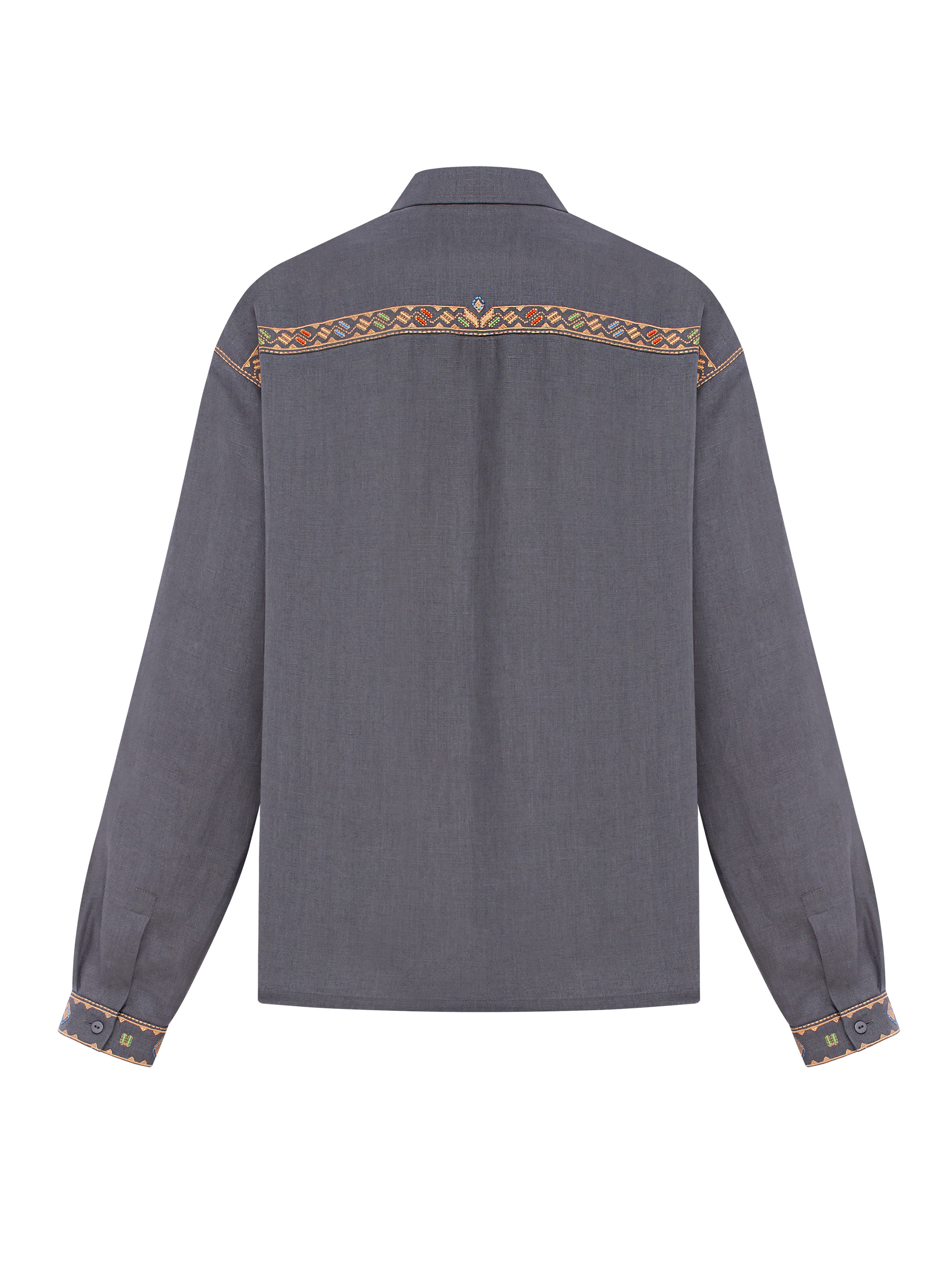 Men's embroidered shirt in gray color "Saenko" cheap