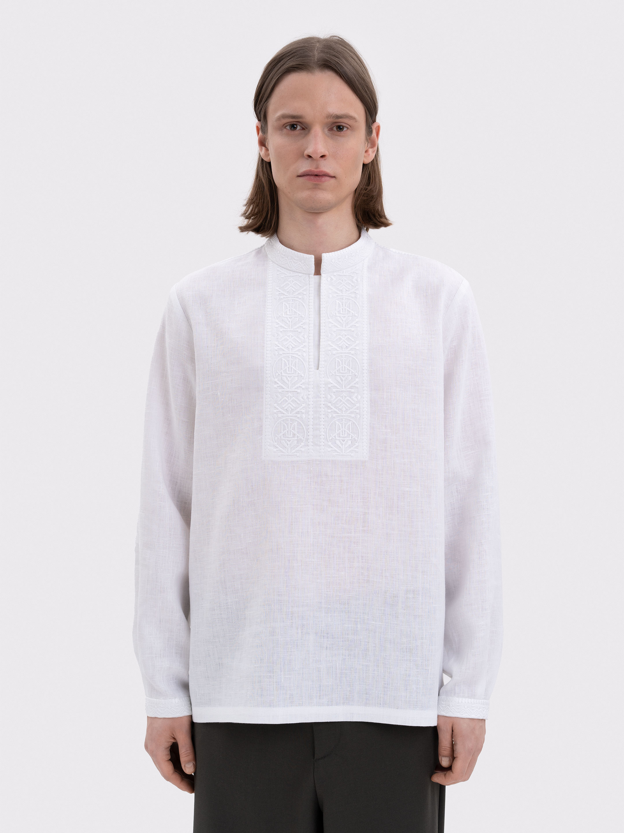 Men's shirt with white embroidery in tone "Khartiia" Buy