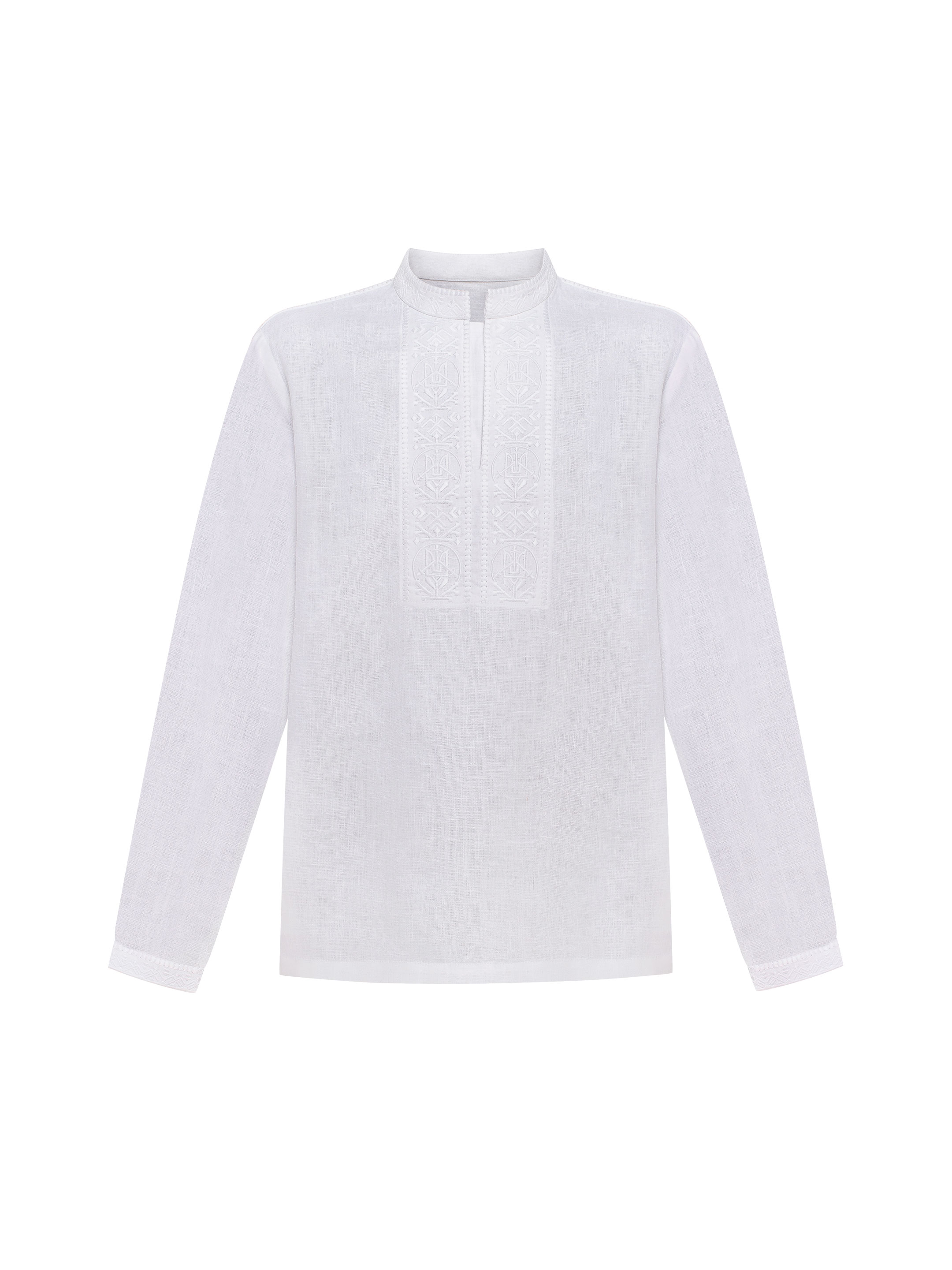 Men's shirt with white embroidery in tone "Khartiia" in Ukraine