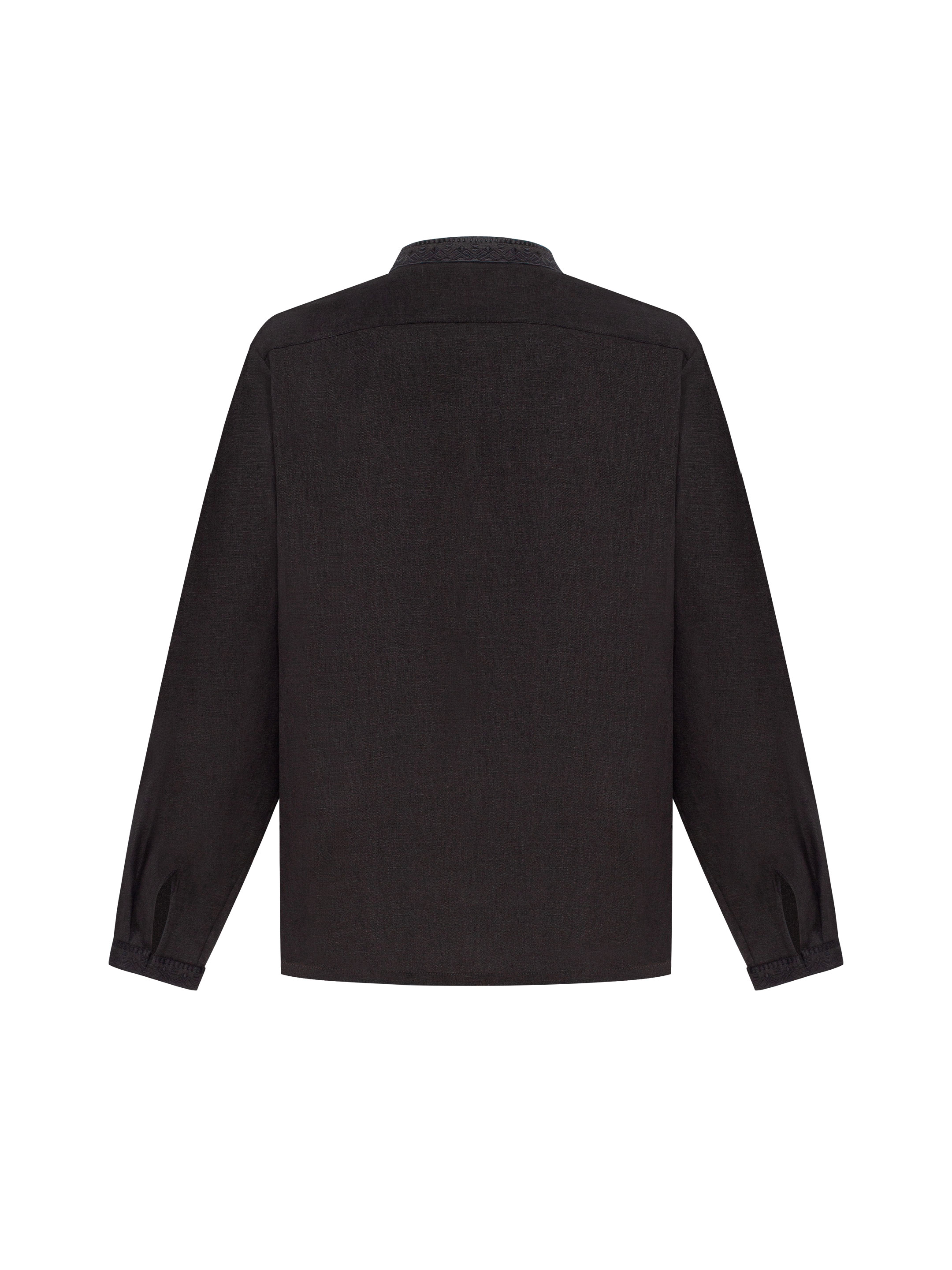 Men's shirt with black embroidery in tone "Khartiia" photo