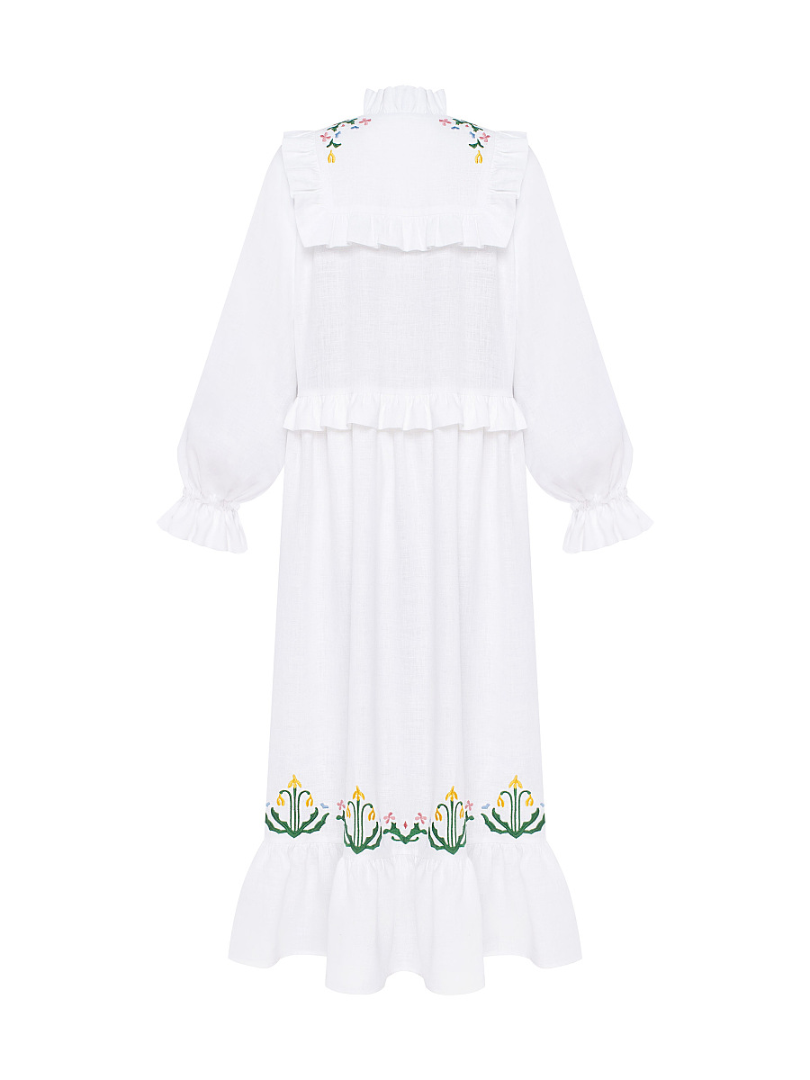 Long white dress "Lastivka" [0]