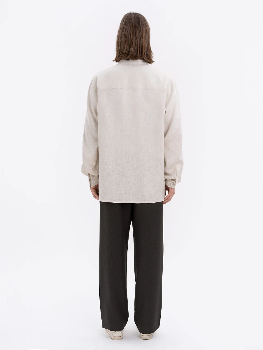 Men's black shirt with colorful embroidery "Bytynskyi" — White
