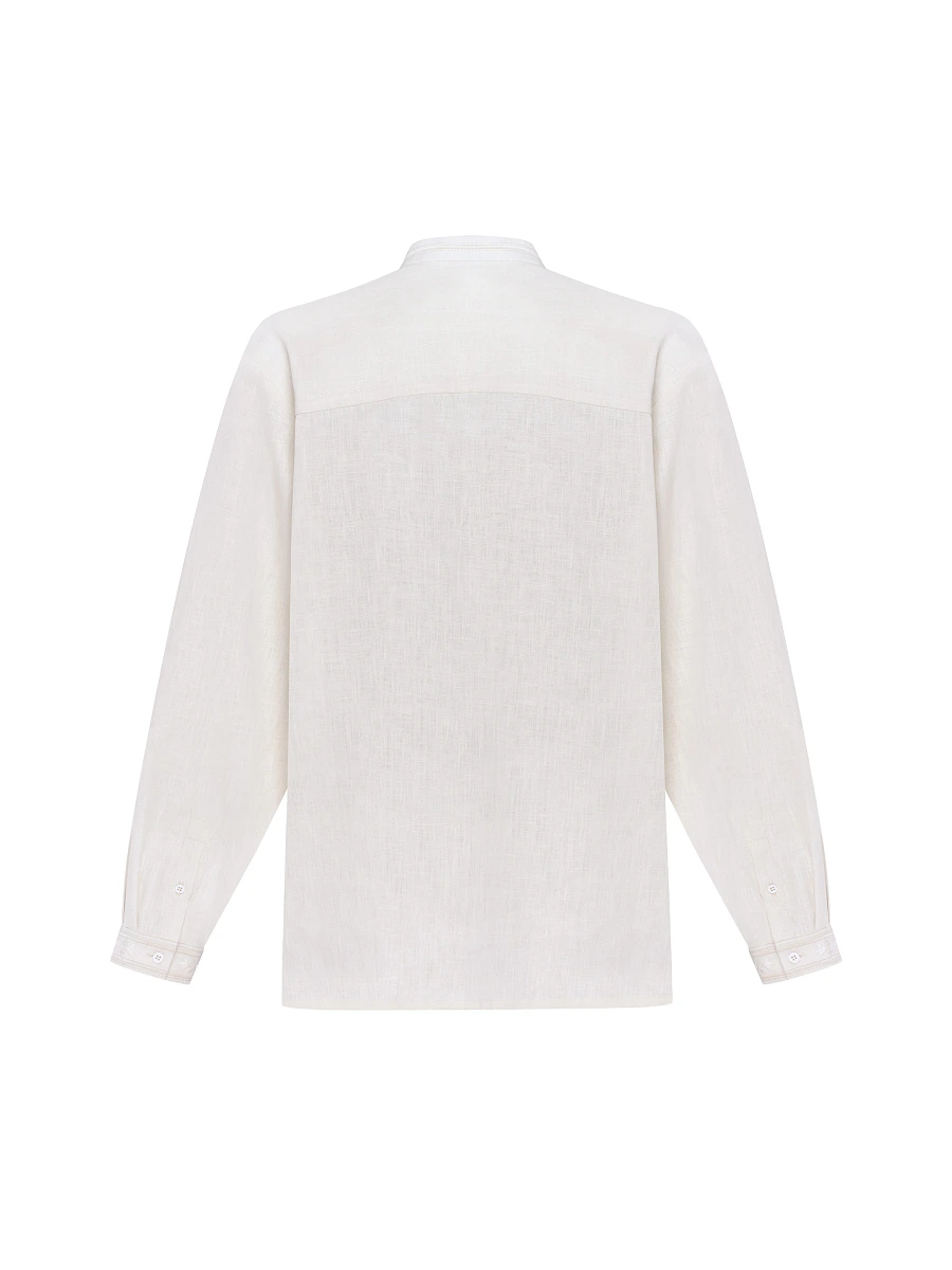 Men's black shirt with colorful embroidery "Bytynskyi" — White