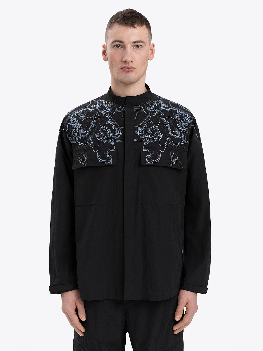 Men's black shirt with embroidery ETND-RD-DARK-MALE [0]