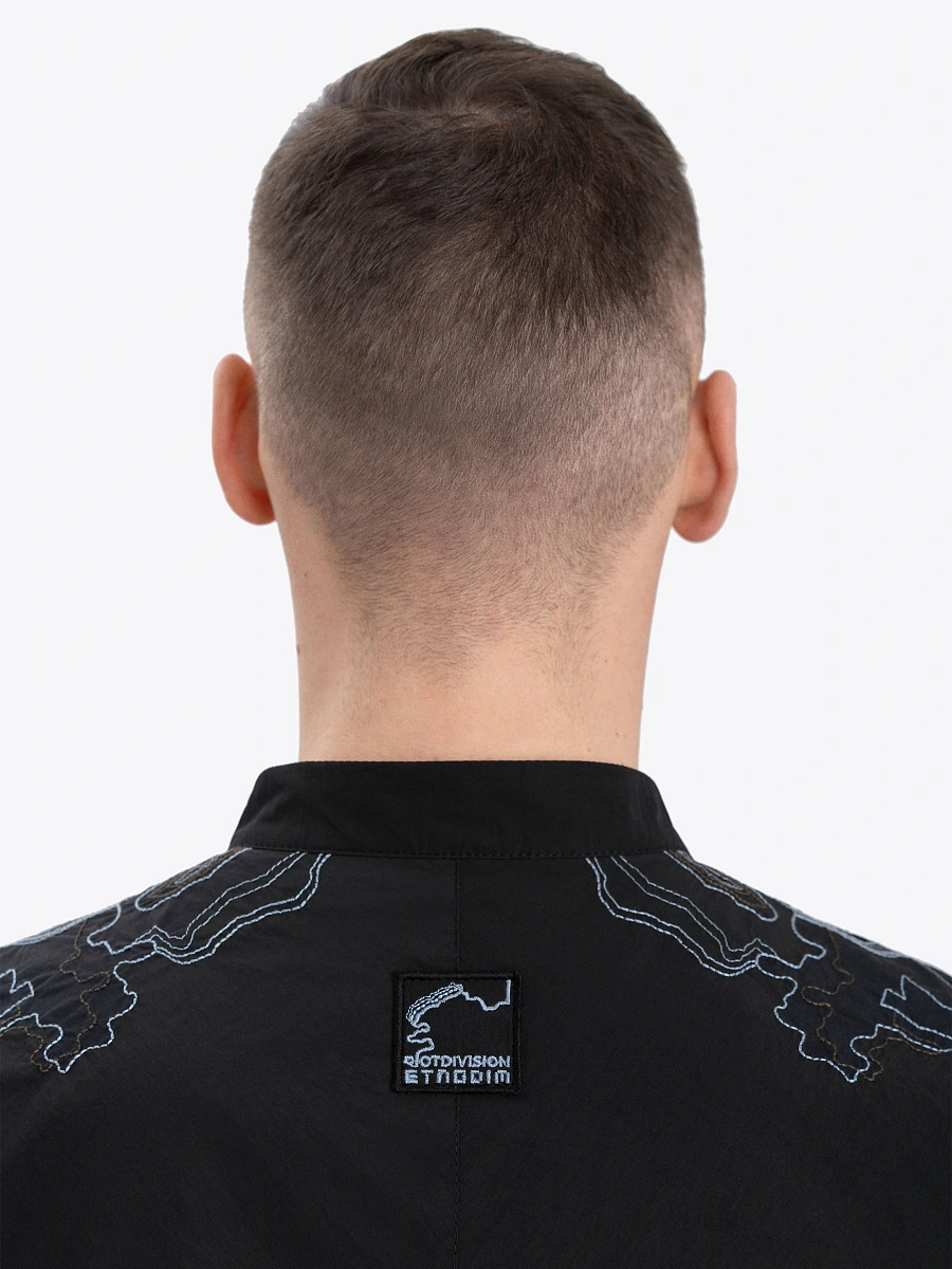 Men's sand shirt with embroidery ETND-RD-SAND-MALE — Black