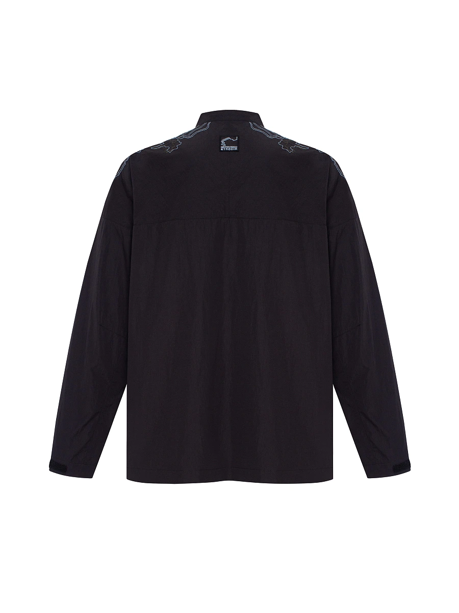 Men's sand shirt with embroidery ETND-RD-SAND-MALE — Black