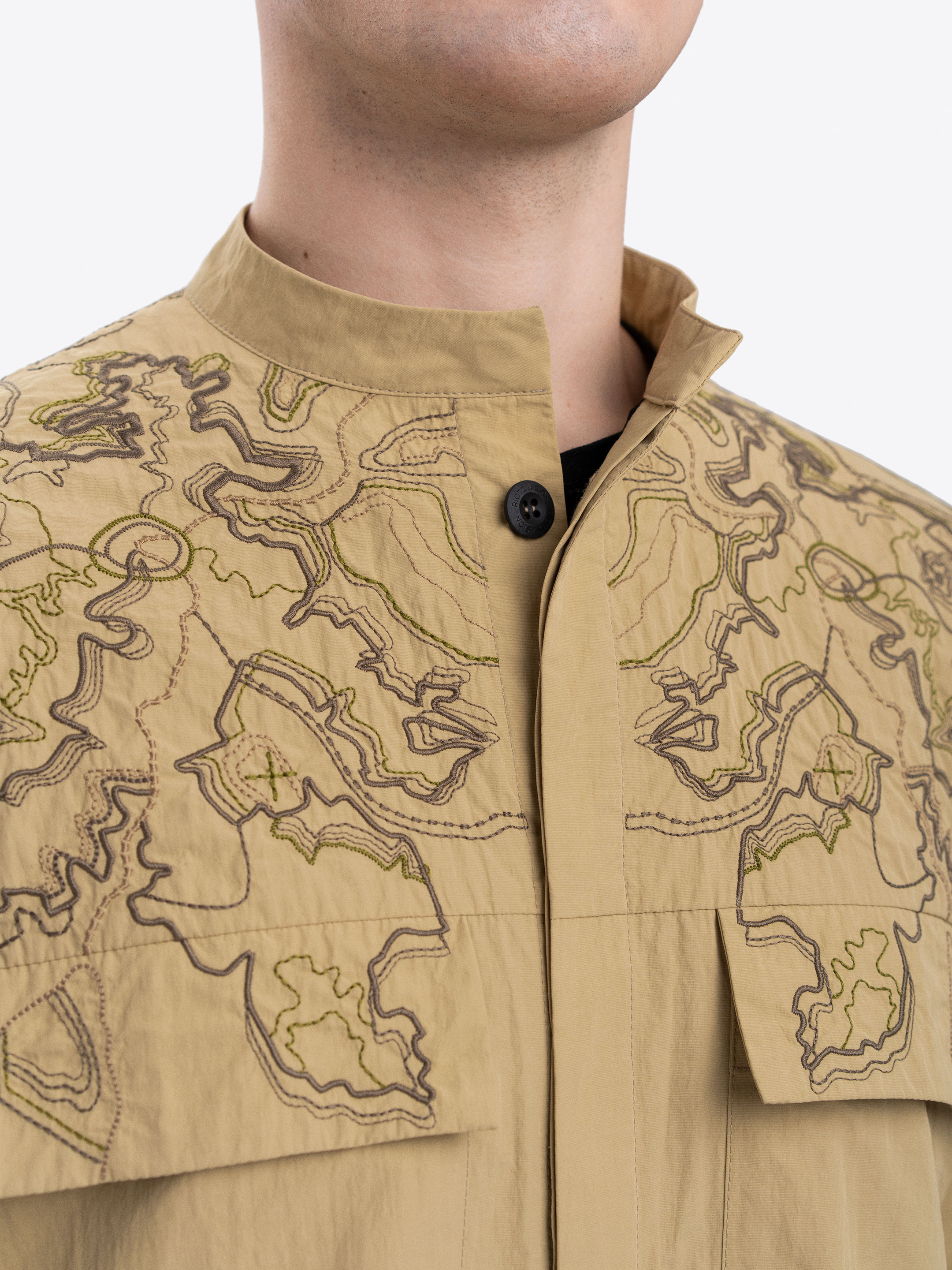 Men's sand shirt with embroidery ETND-RD-SAND-MALE ціна