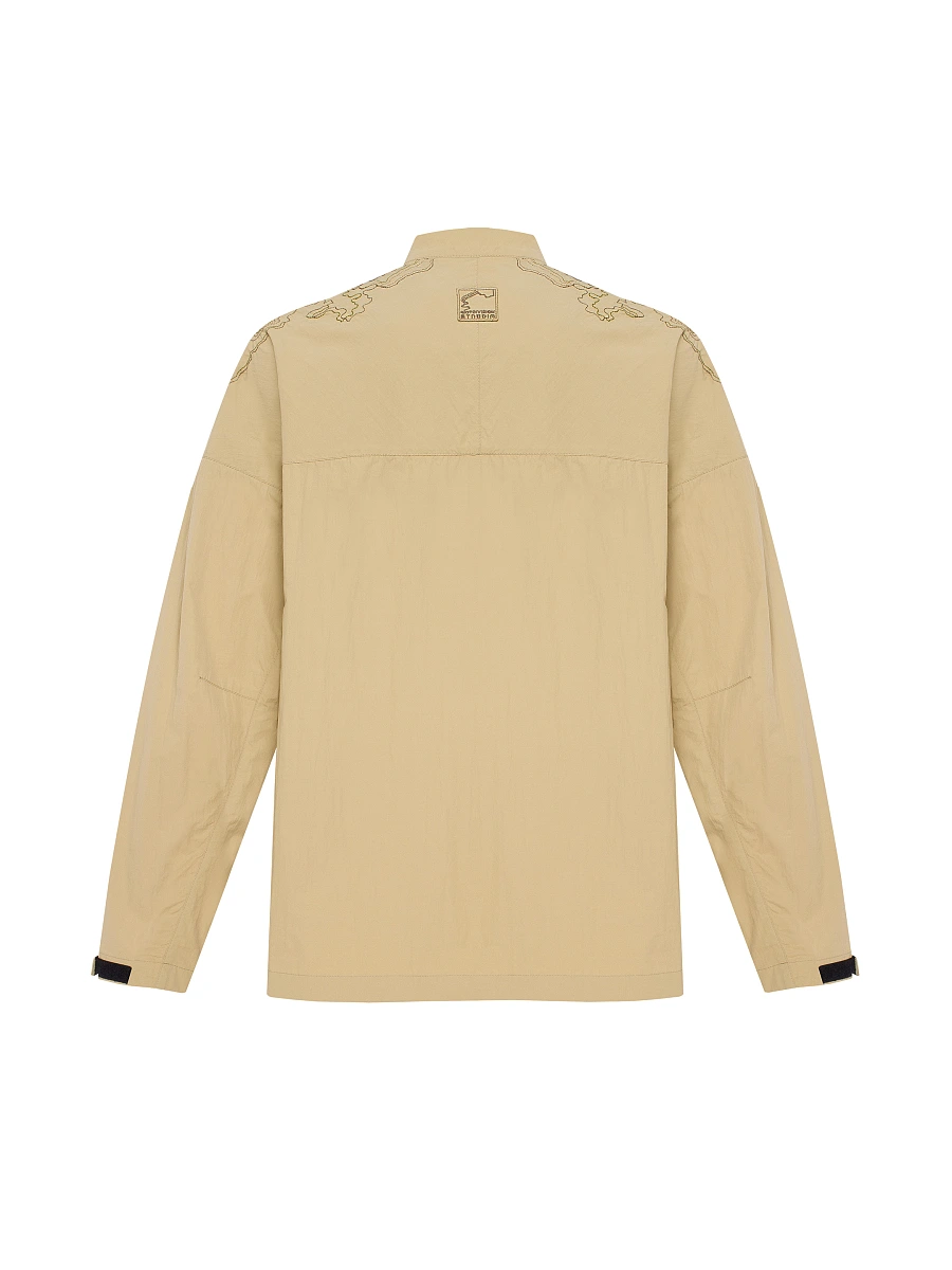 Men's black shirt with embroidery ETND-RD-DARK-MALE — Yellow