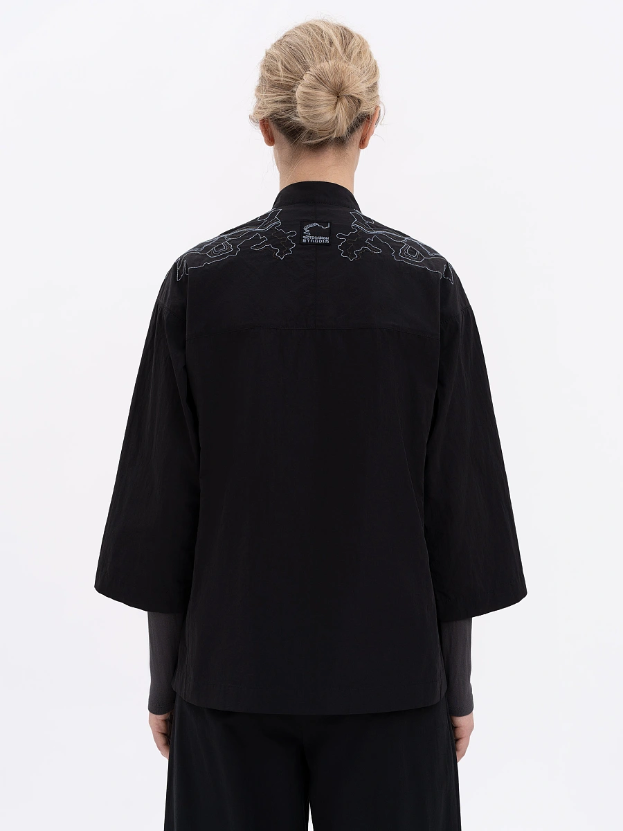 Women's sand shirt with embroidery ETND-RD-SAND-FEMALE — Black