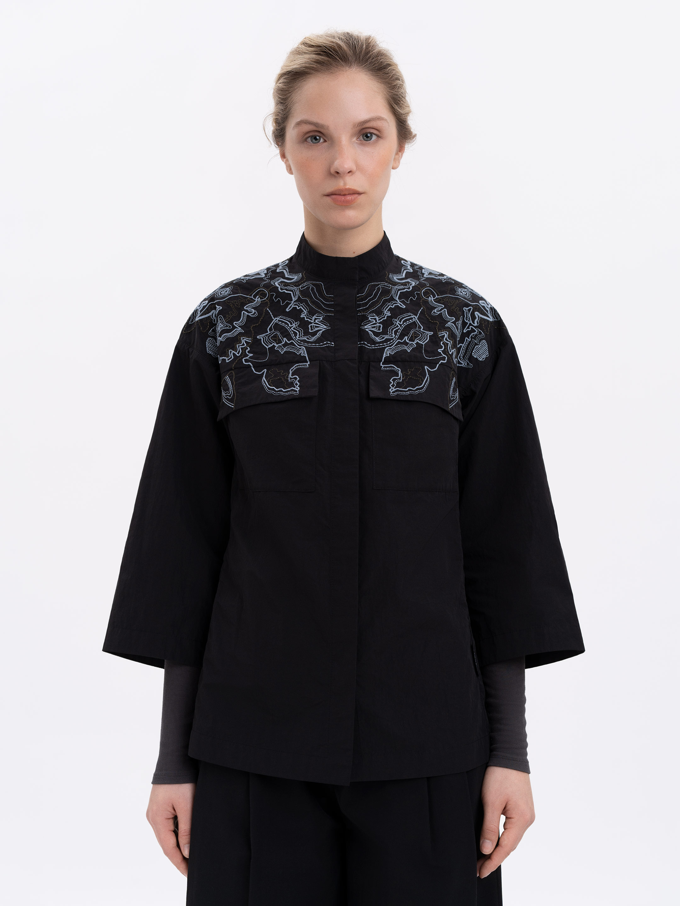Women's black shirt with embroidery ETND-RD-DARK-FEMALE Buy