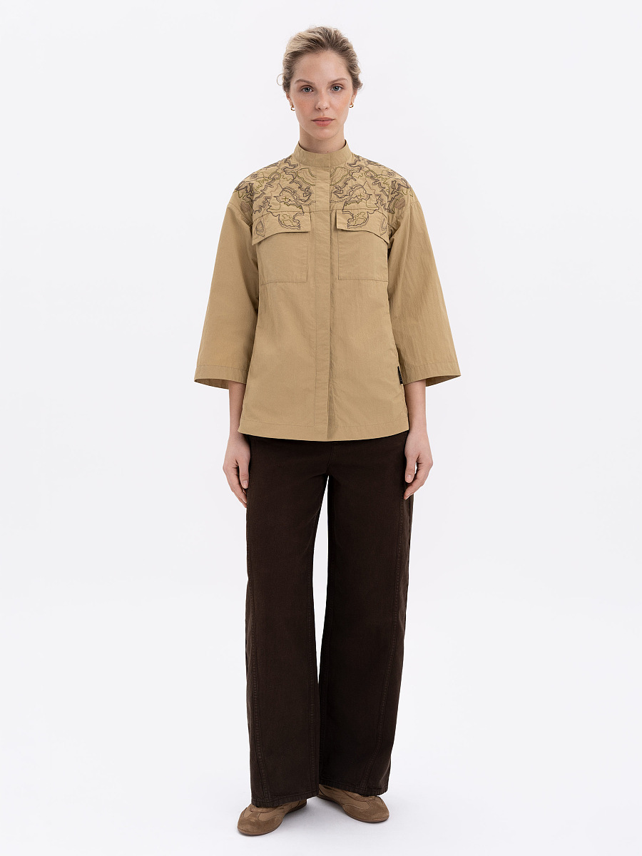 Women's sand shirt with embroidery ETND-RD-SAND-FEMALE [0]