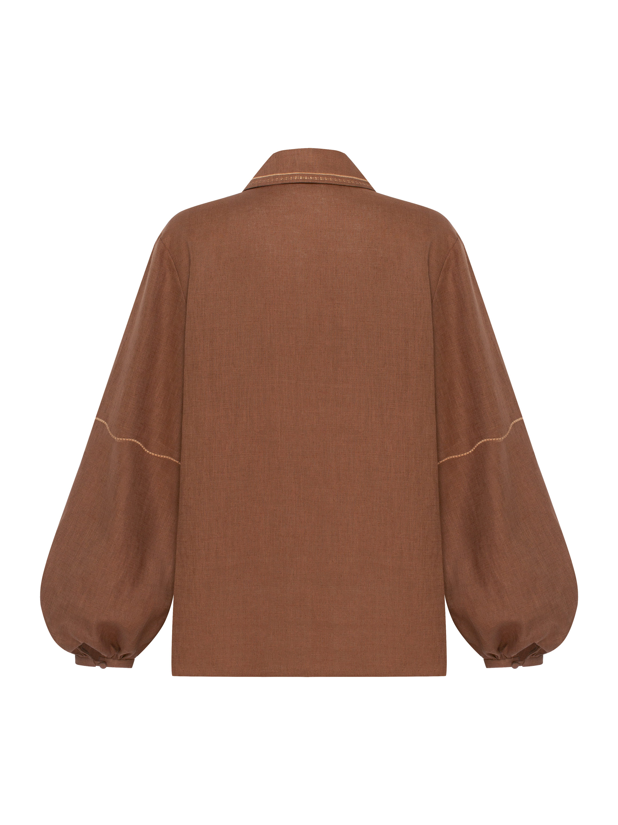 Brown shirt with matching embroidery "Polysk" buy