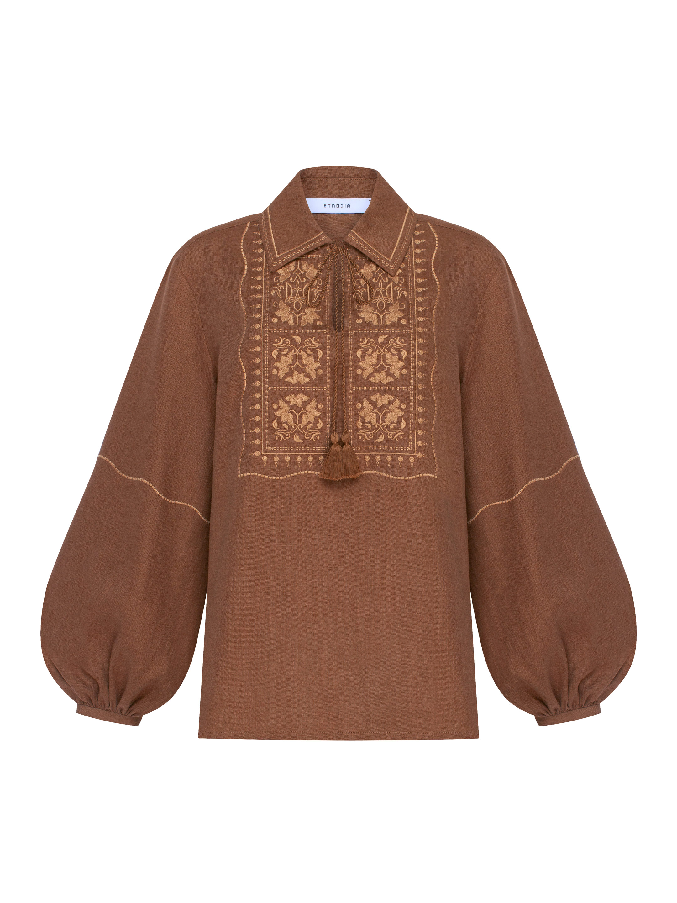 Brown shirt with matching embroidery "Polysk" sizes