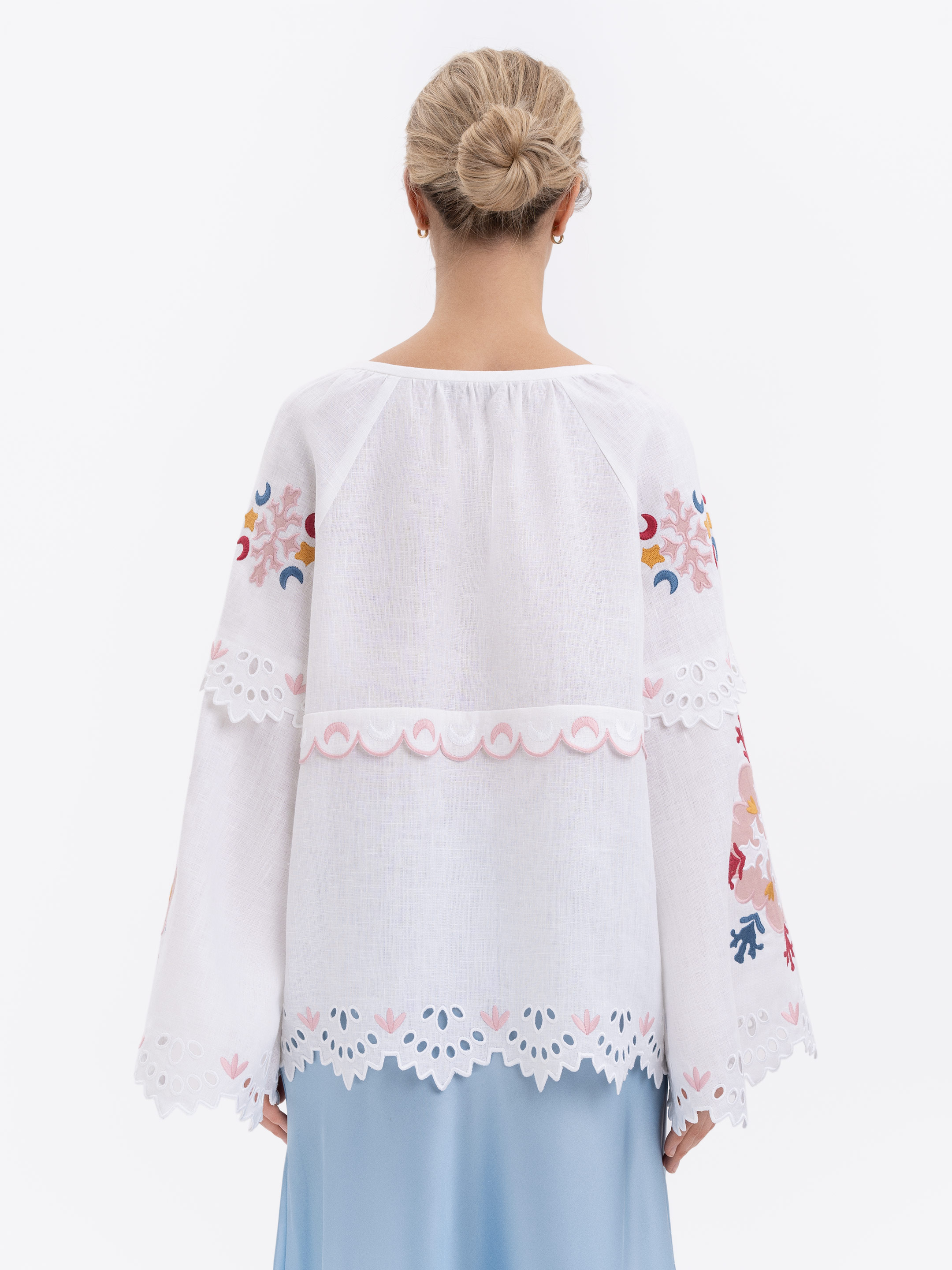 White embroidered linen blouse "Horytsvit" ціна