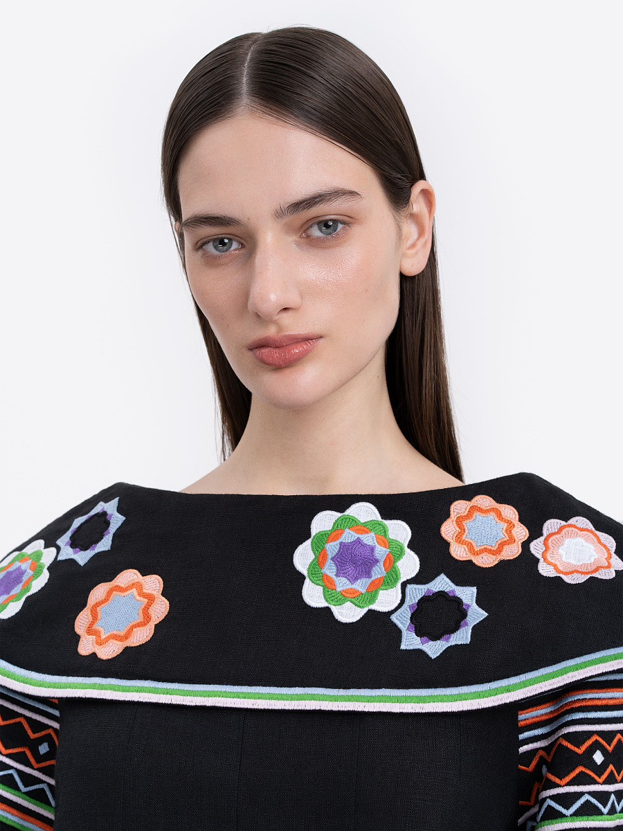 Embroidered Shirt "Black Kvitka" [0]