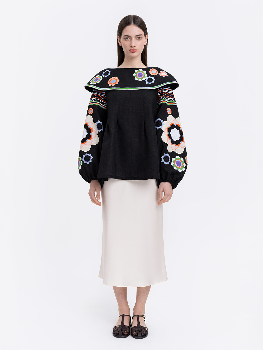 Embroidered Shirt "Black Kvitka" [0]