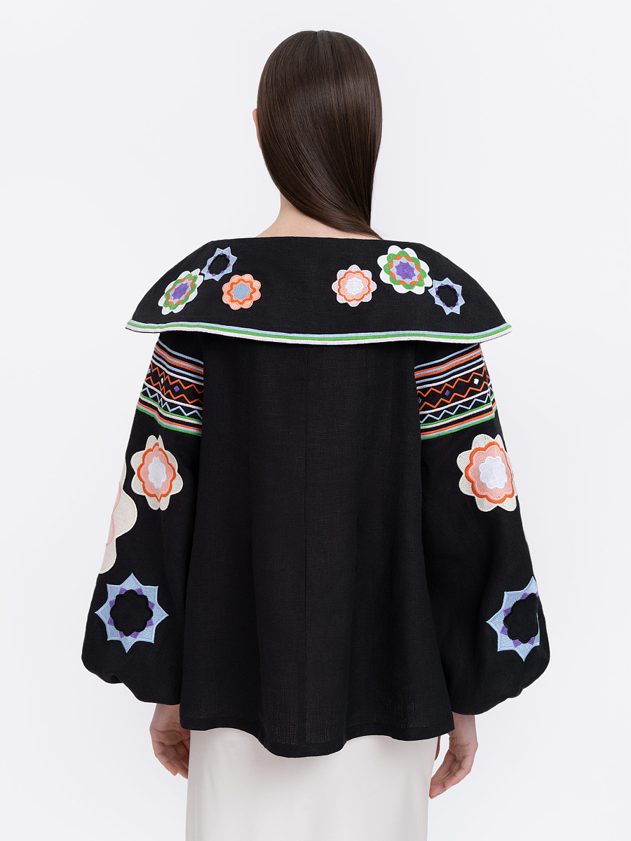 Embroidered Shirt "Black Kvitka" [0]