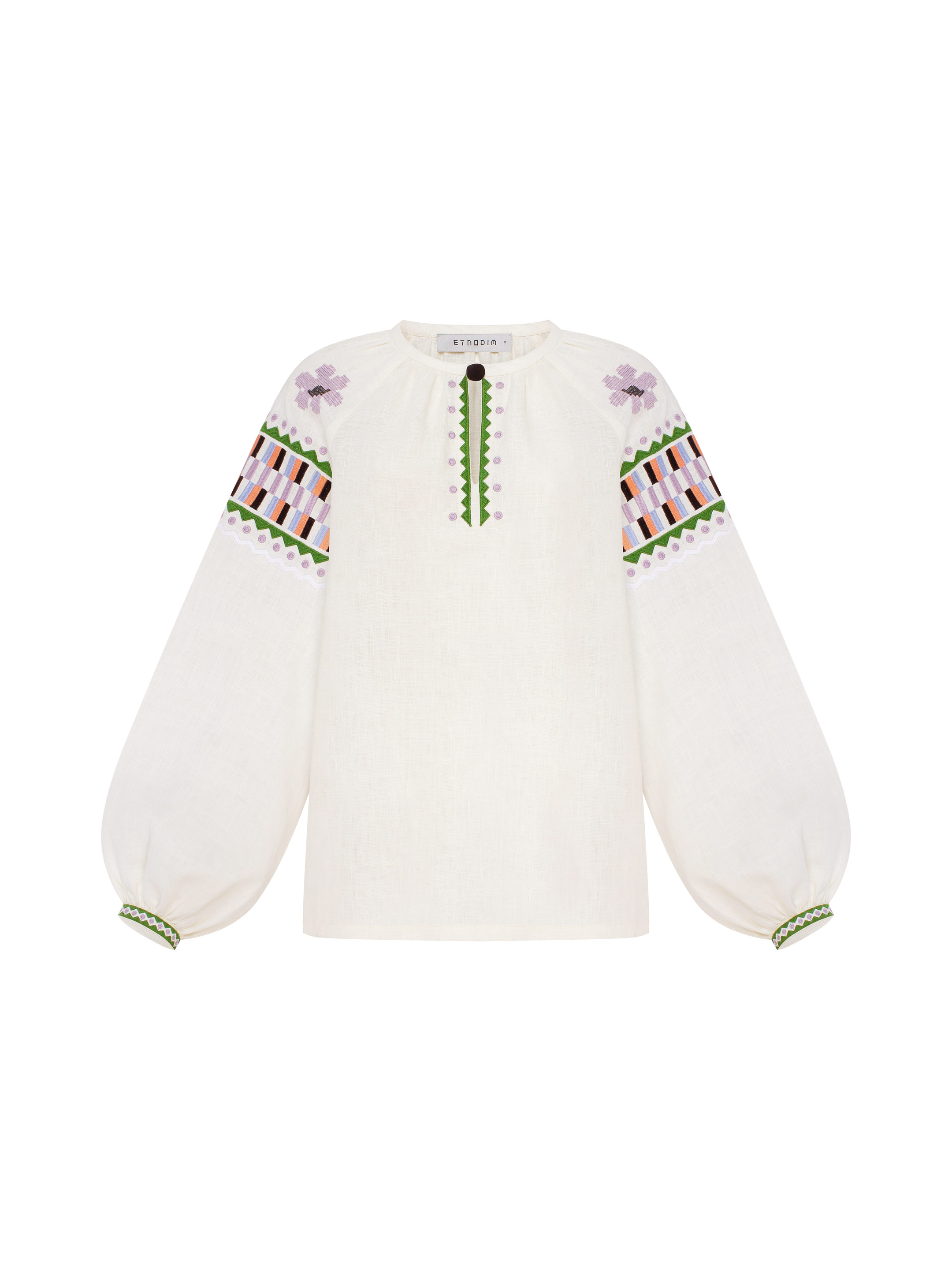 Milk‑coloured embroidered shirt  “Oda” order