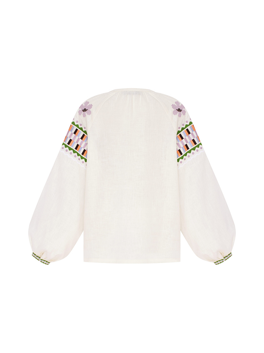 Milk‑coloured embroidered shirt  “Oda” [0]