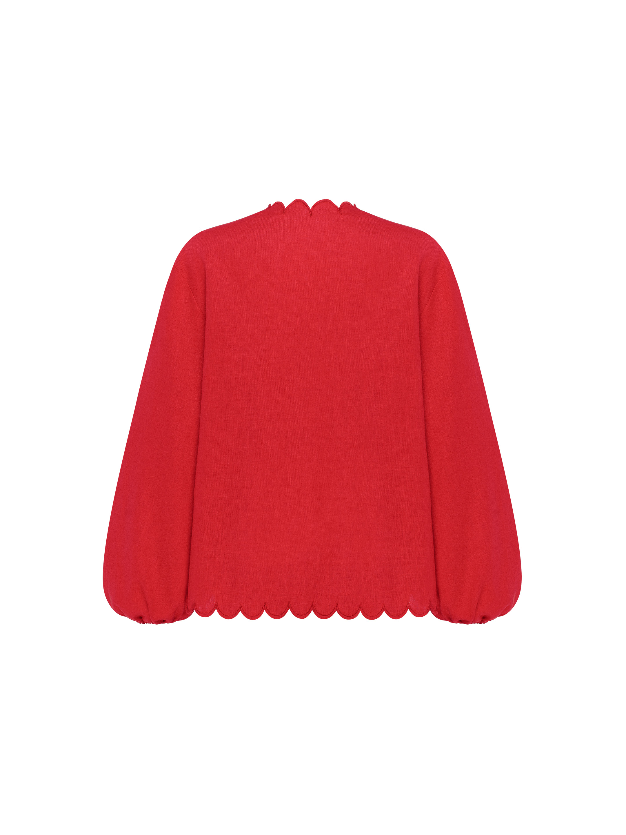 Red‑coloured embroidered shirt  “Troyanda” fitting