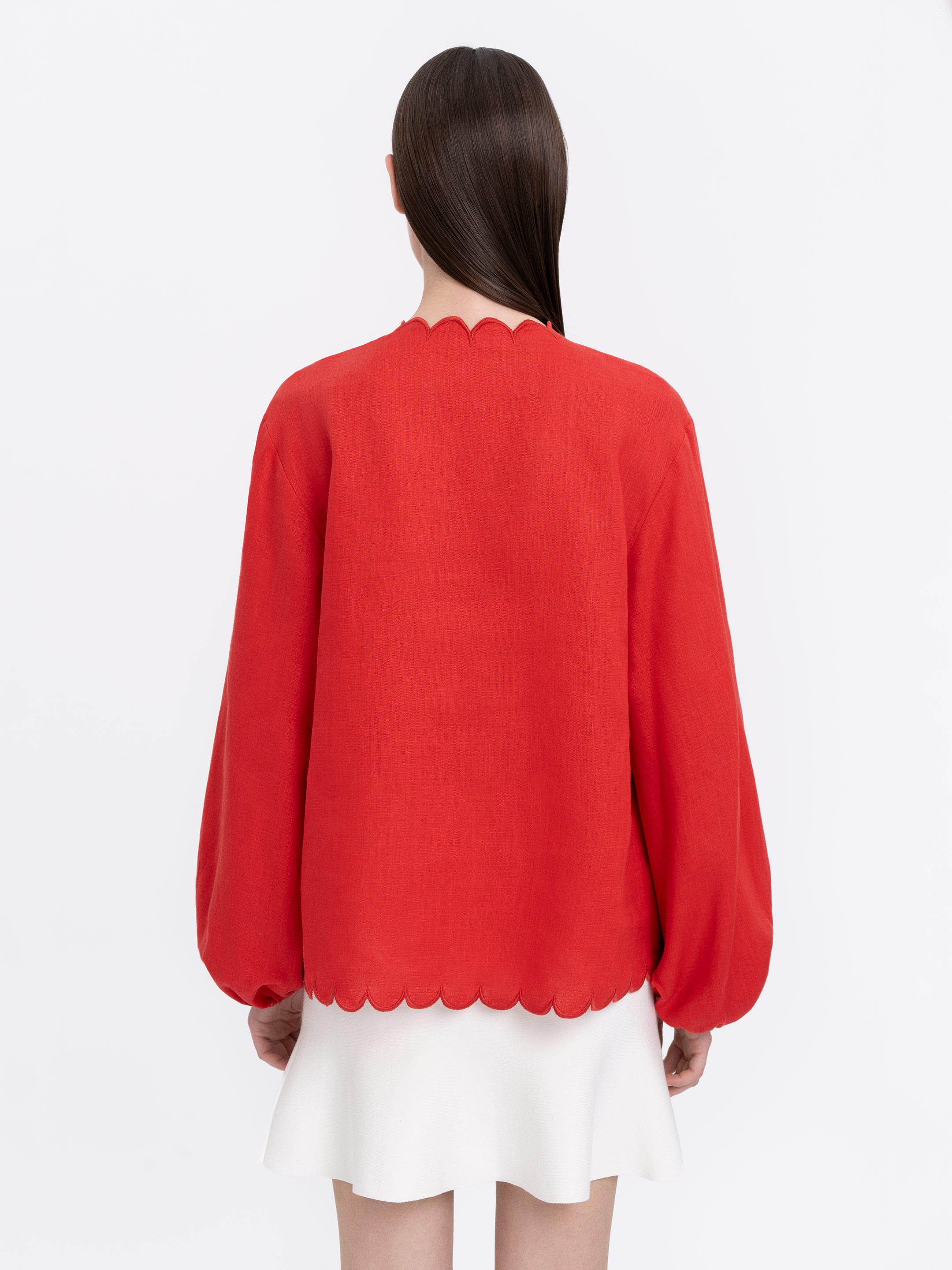 Red‑coloured embroidered shirt  “Troyanda” photo