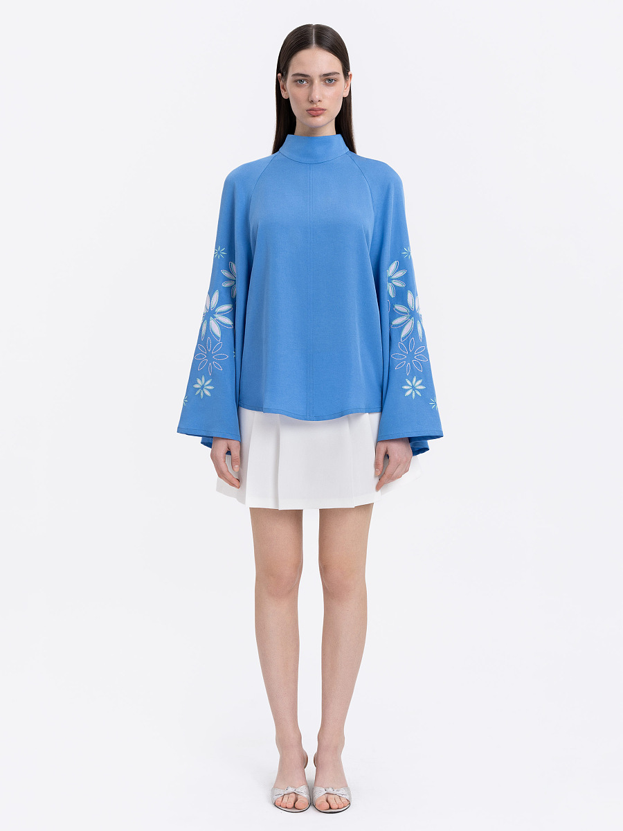 Blue‑coloured lightweight shirt  “Voloshka” [0]