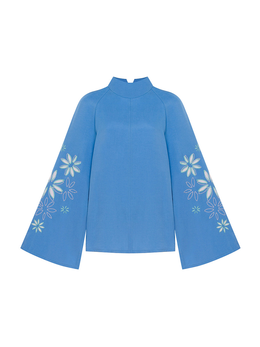 Blue‑coloured lightweight shirt  “Voloshka” [0]