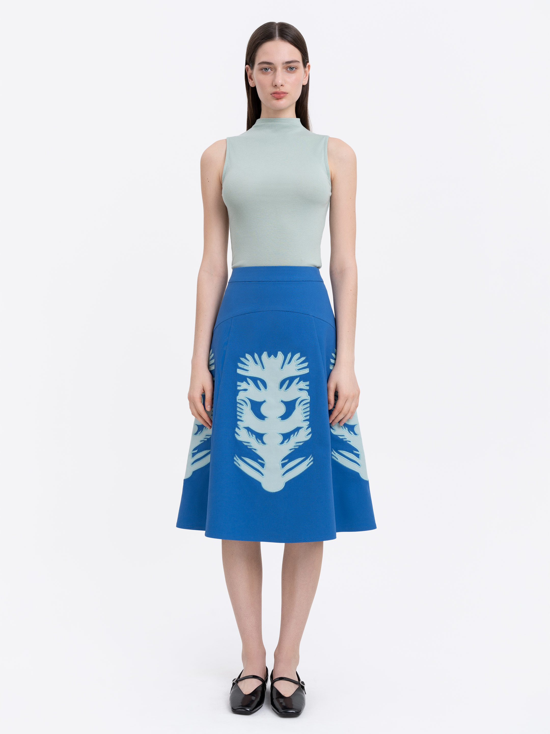 Embroidered blue skirt  “Lazuryt” Buy
