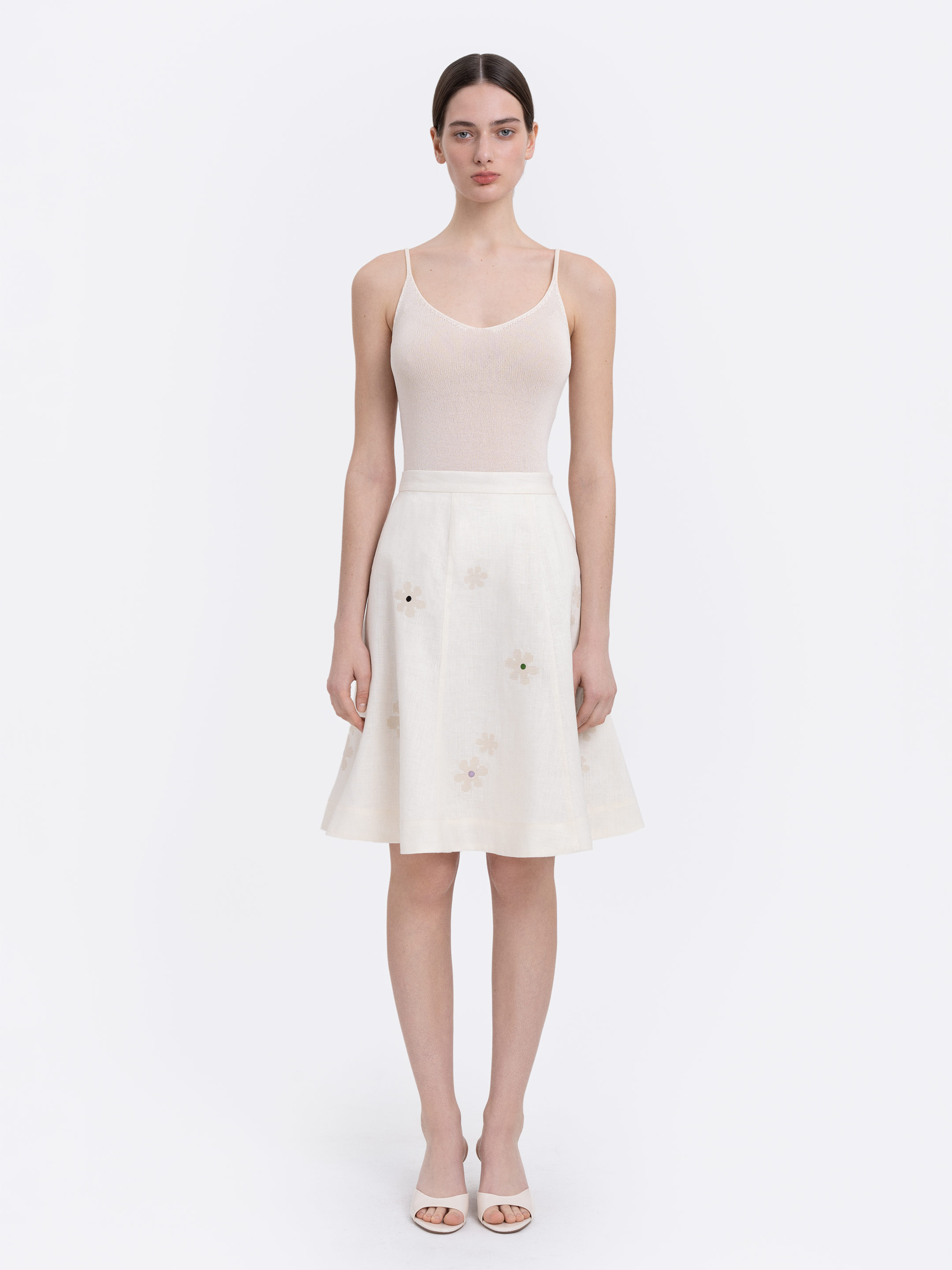 Milk‑coloured embroidered skirt  “Oda” Buy