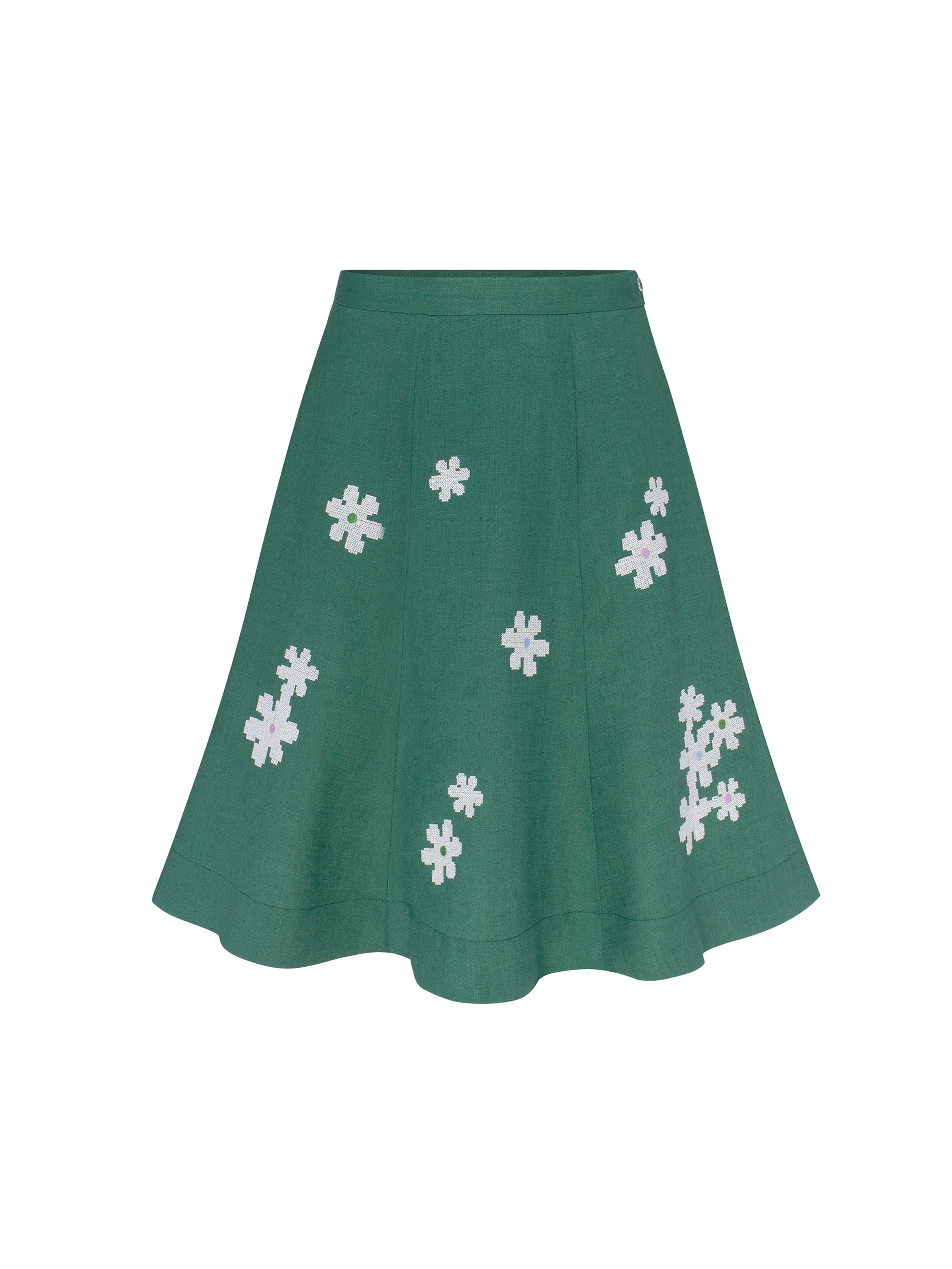 Green‑coloured embroidered skirt  “Oda” choose
