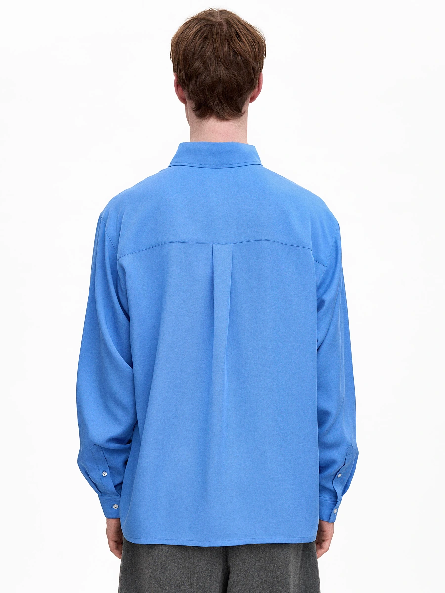 Light Embroidered Shirt "Khvylia sandy" — Azure