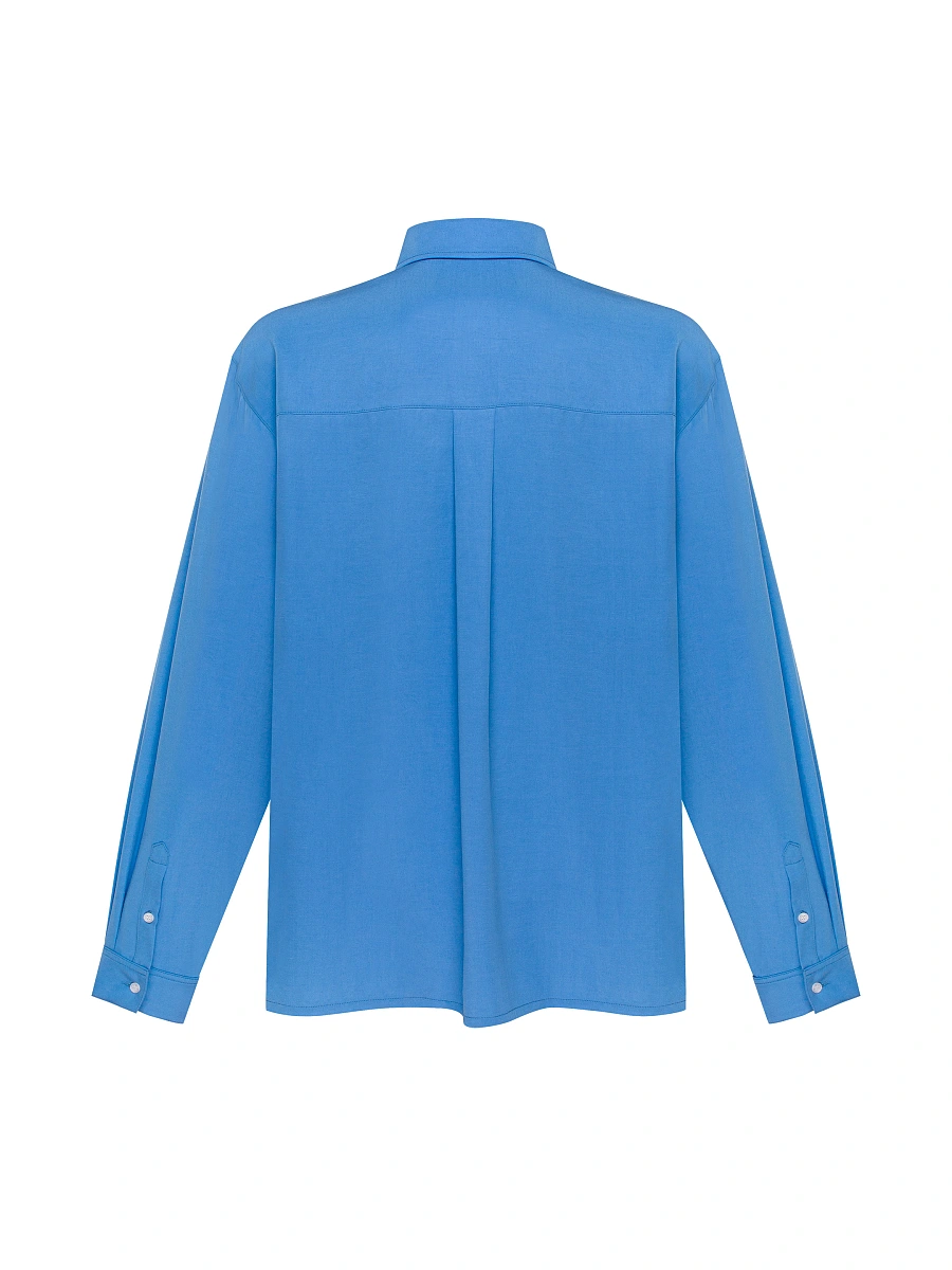 Light Embroidered Shirt "Khvylia sandy" — Azure