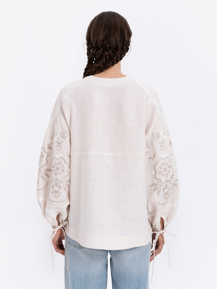 Linen blouse "Ornek" in Milky White [0]
