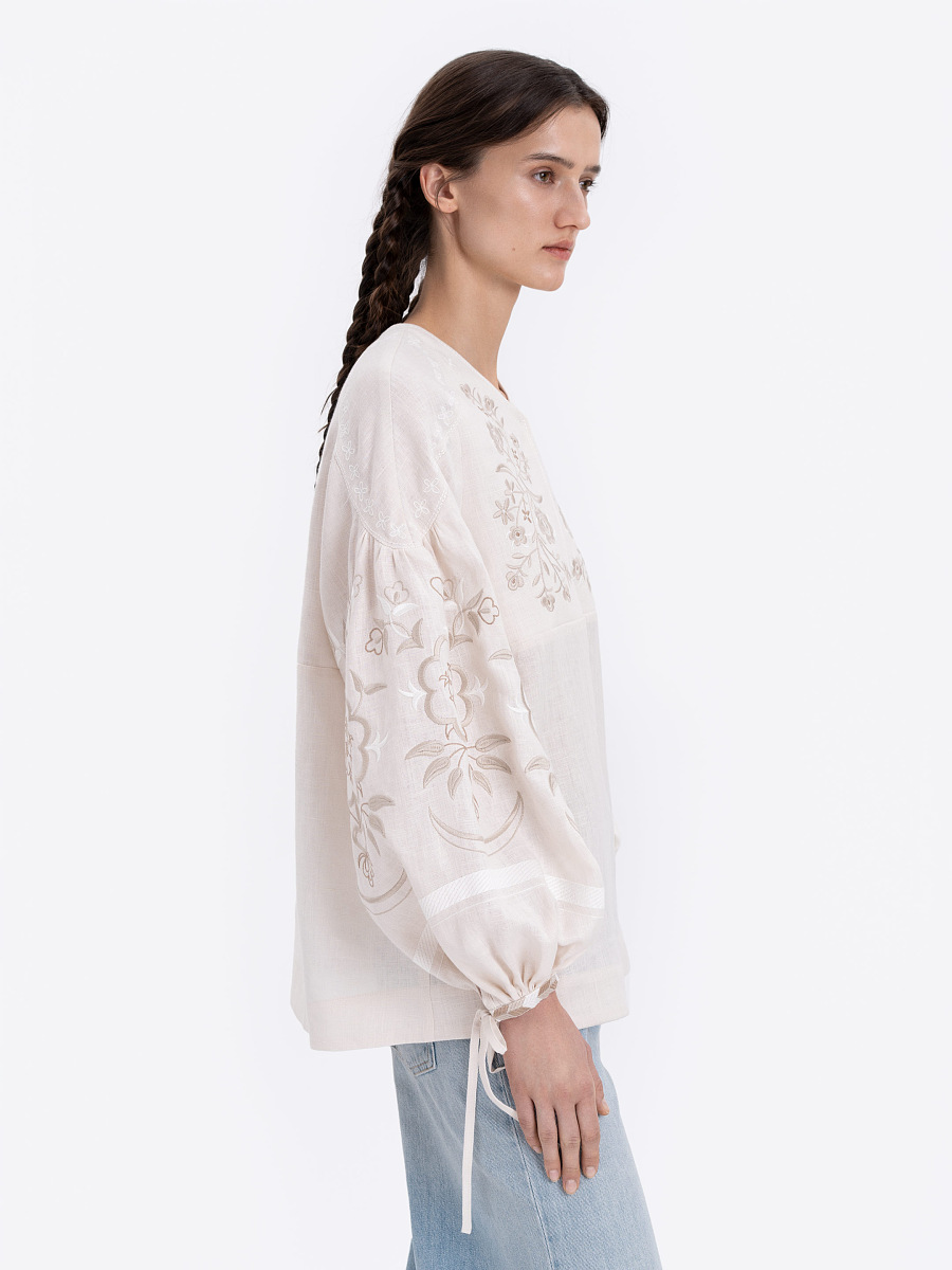 Linen blouse "Ornek" in Milky White [0]