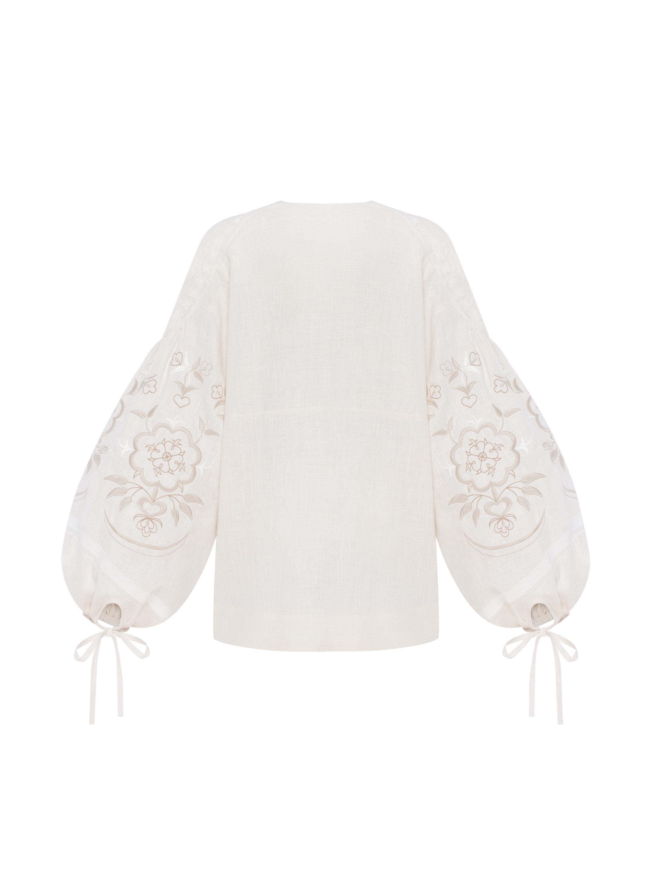 Linen blouse "Ornek" in Milky White fitting