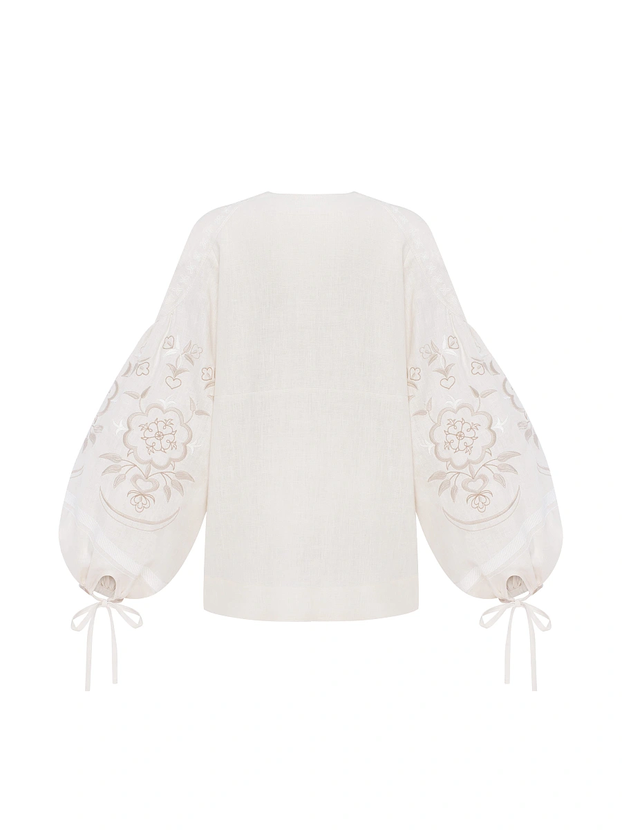 Linen blouse "Ornek" in Soft Green — Creamy