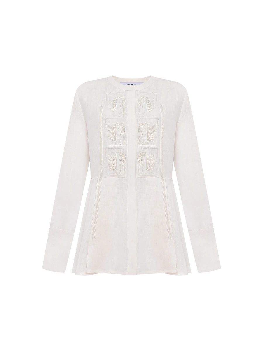 Dark embroidered shirt "Nyva temna" — White