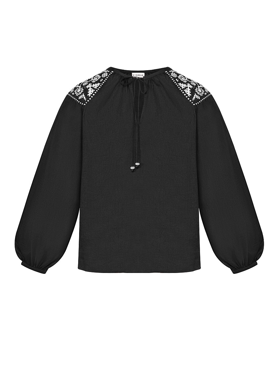 Embroidered shirt "Izola" black [0]