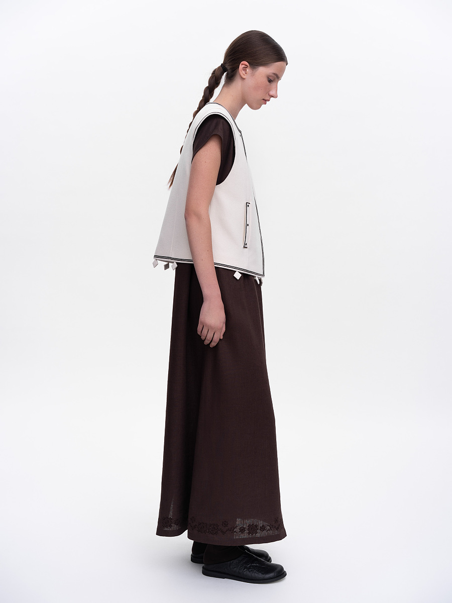 Milk embroidered vest "Kibchyk" [0]