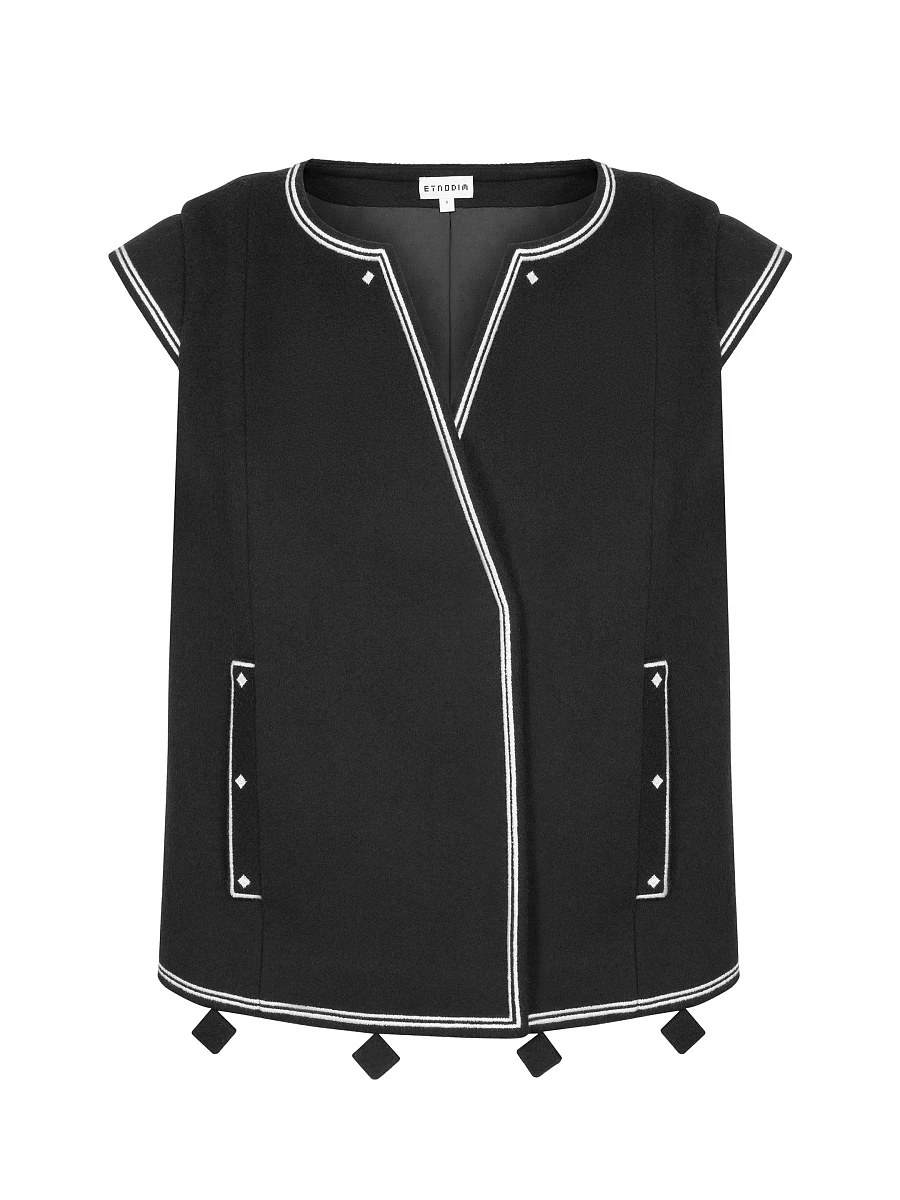 Milk embroidered vest "Kibchyk" — Black