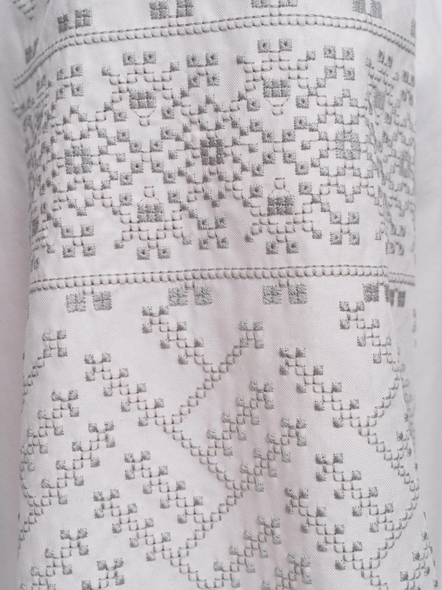 Brown embroidered dress "Velina" — Creamy